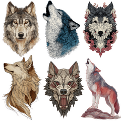 80 Wolf Tattoo Designs | Wild Spirit 4K PNG Tattoo Art Bundle
