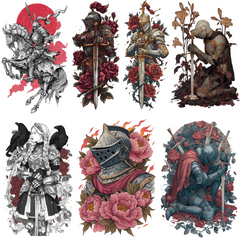 Knight Tattoo Design Bundle — 80 Files | 4K PNG Collection