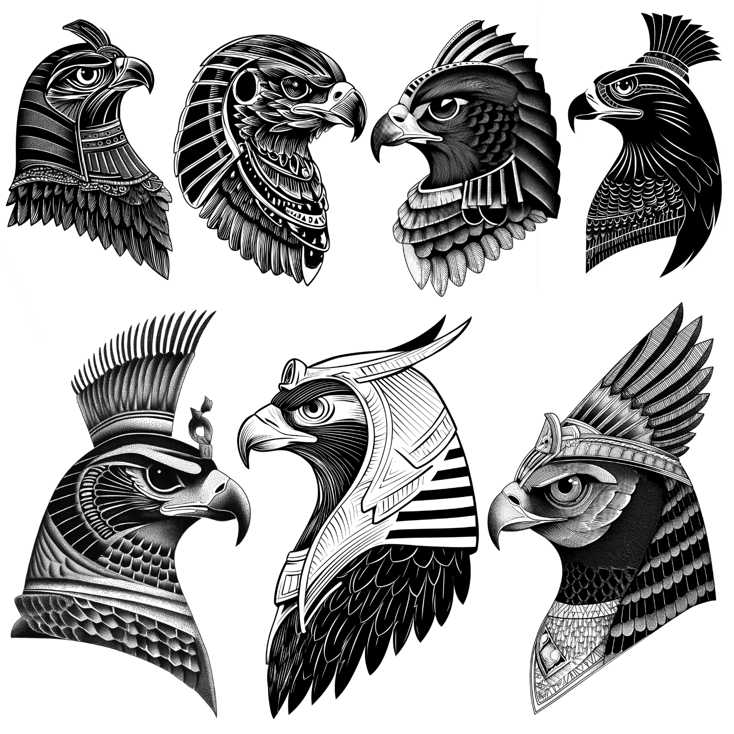 Ra Tattoo Design Bundle — 70 Files | Egyptian God 4K PNG Collection