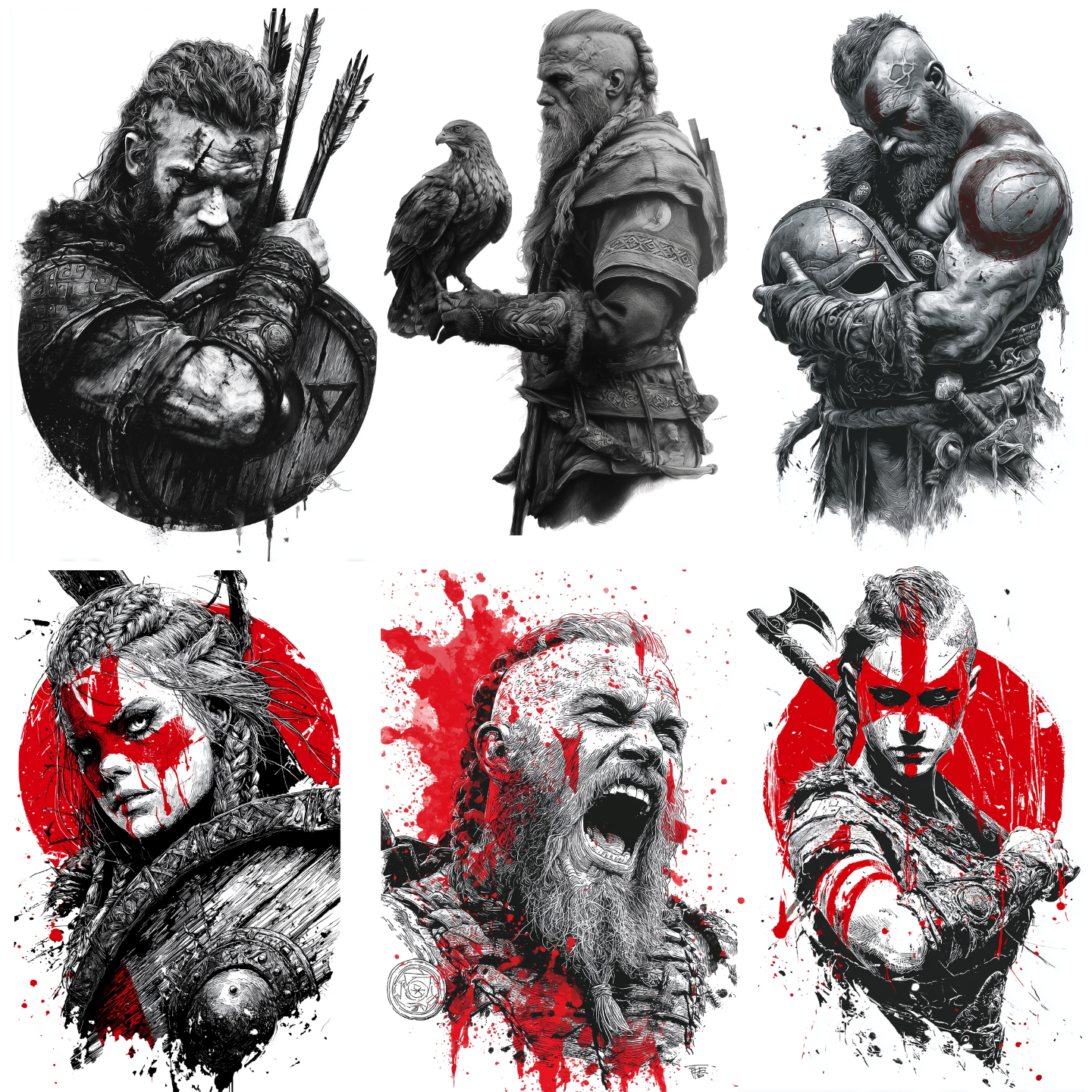 Viking Tattoo Design Bundle — 155 Files | 4K PNG Norse Art Collection