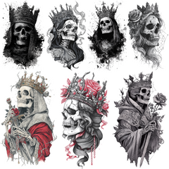 Skull Queen Tattoo Design Bundle — 145 Files | 4K PNG Art Collection