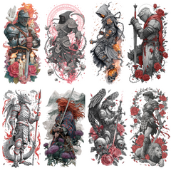 Warrior Tattoo Design Bundle — 145 Files | 4K PNG Brave Art Collection