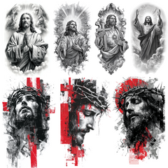Jesus Christ Tattoo Design Bundle — 125 Files | 4K PNG Collection