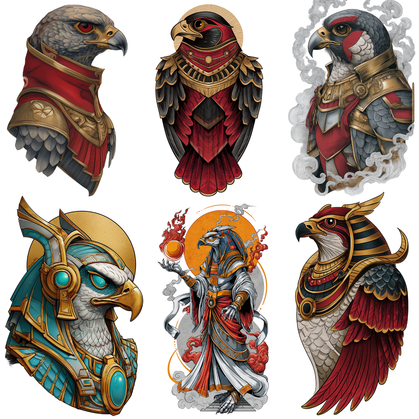 Ra Tattoo Design Bundle — 70 Files | Egyptian God 4K PNG Collection