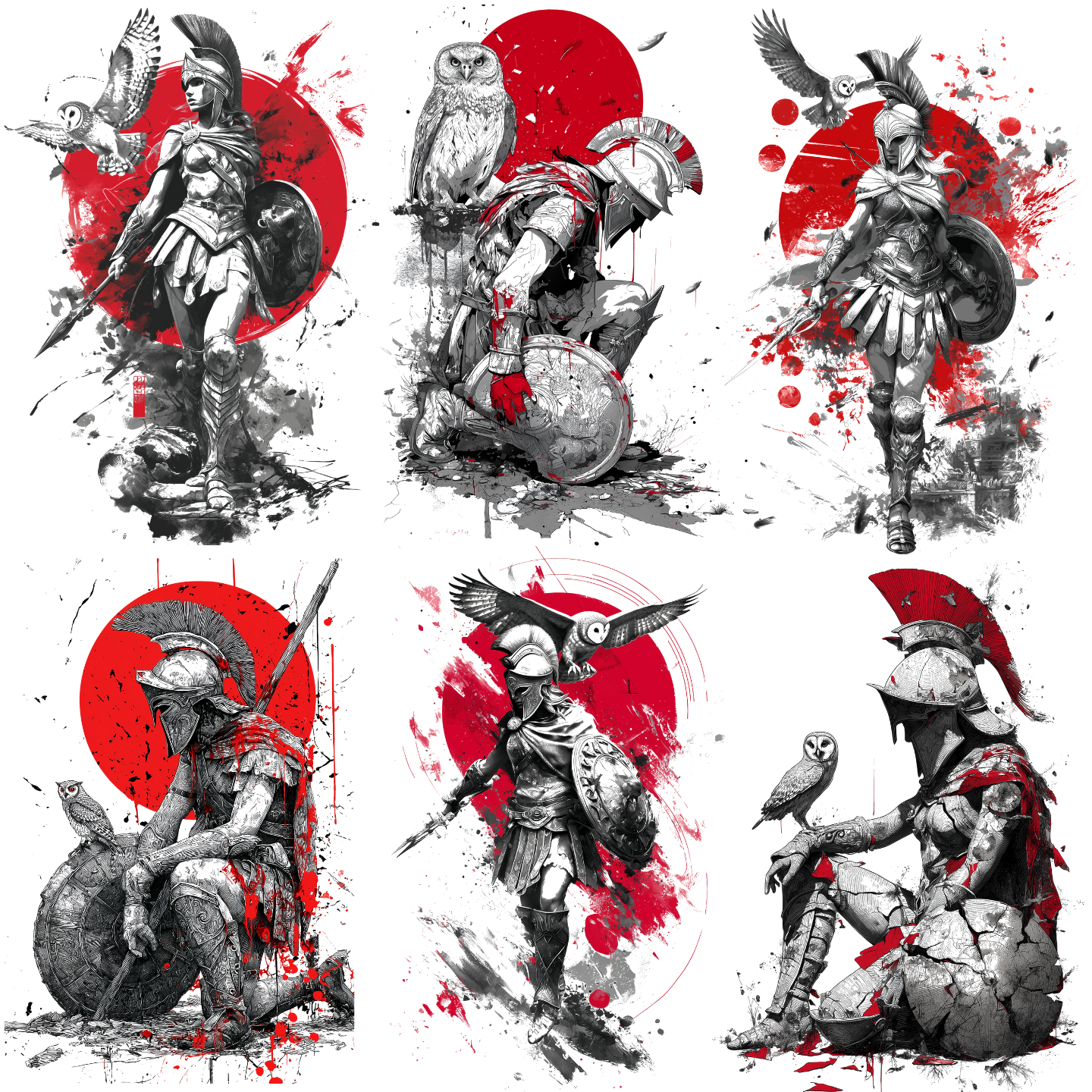 75 Athena Tattoo Designs Bundle | 4K PNG