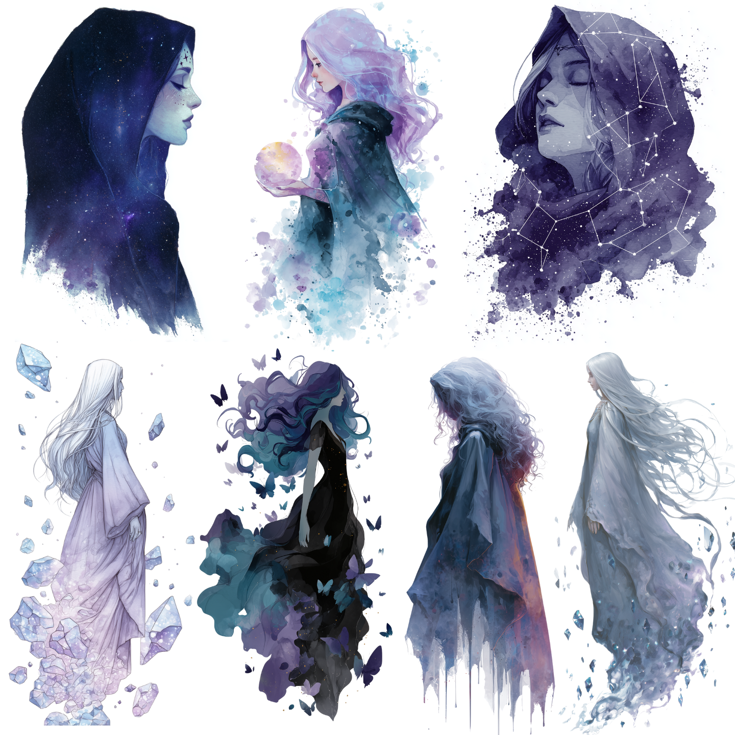 Witch Tattoo Design Bundle — 65 Files | 4K PNG Mystic Art Collection