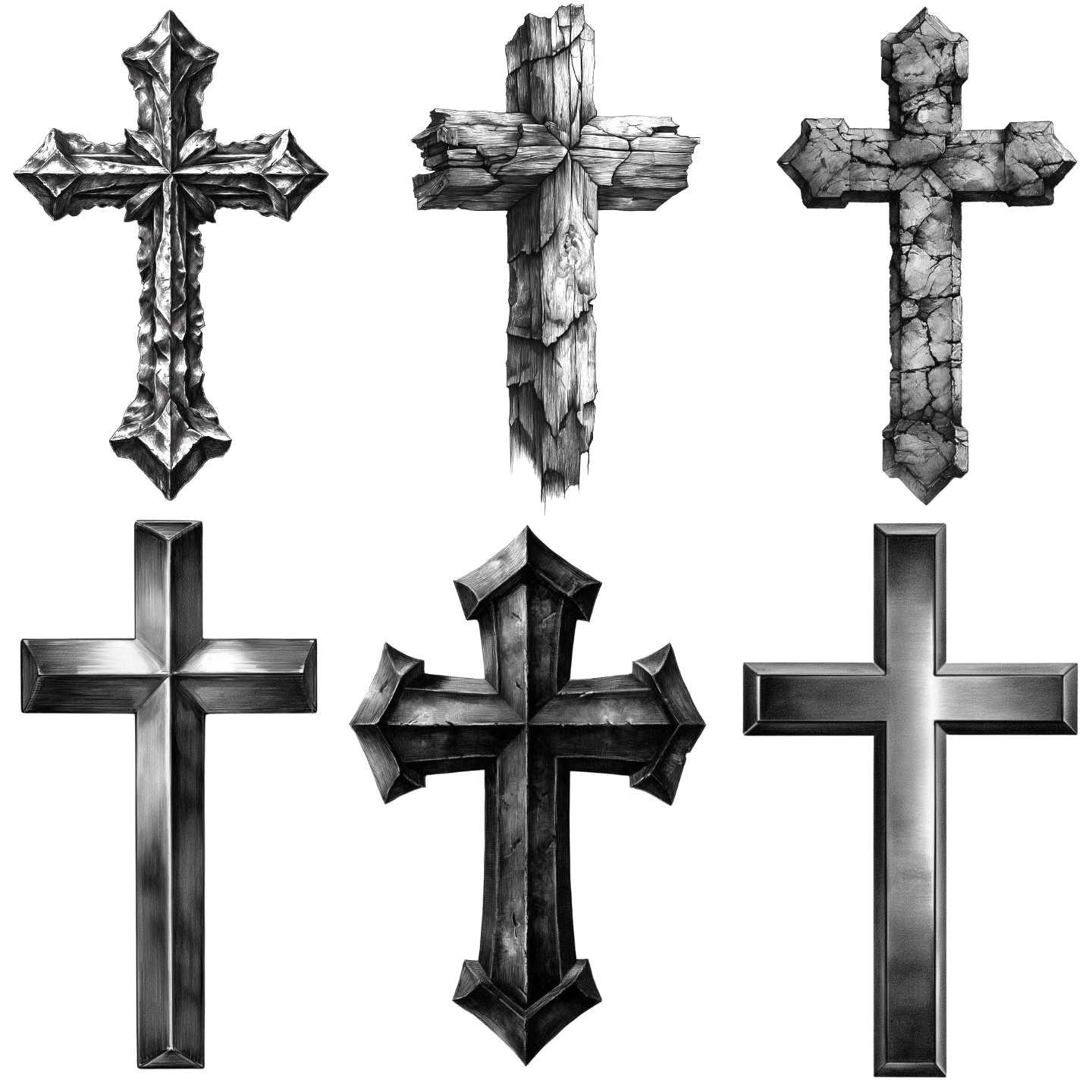 75 Cross Tattoo Designs Bundle | 4K PNG