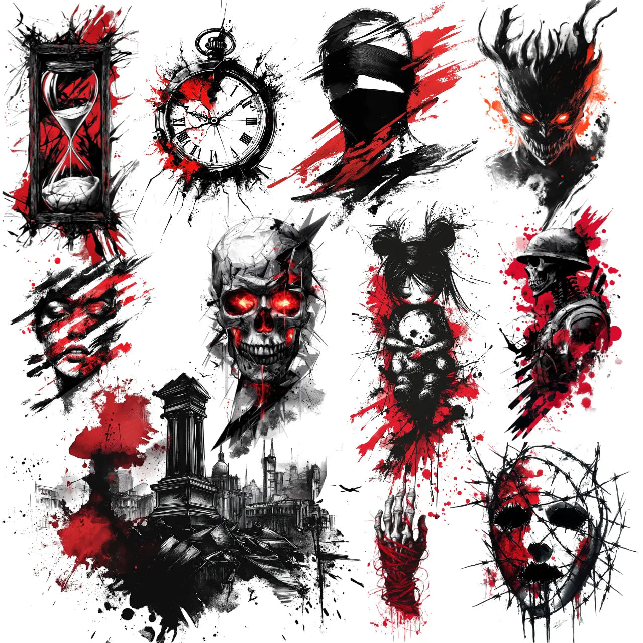 530 Trash Polka Tattoo Designs (PNG Format)
