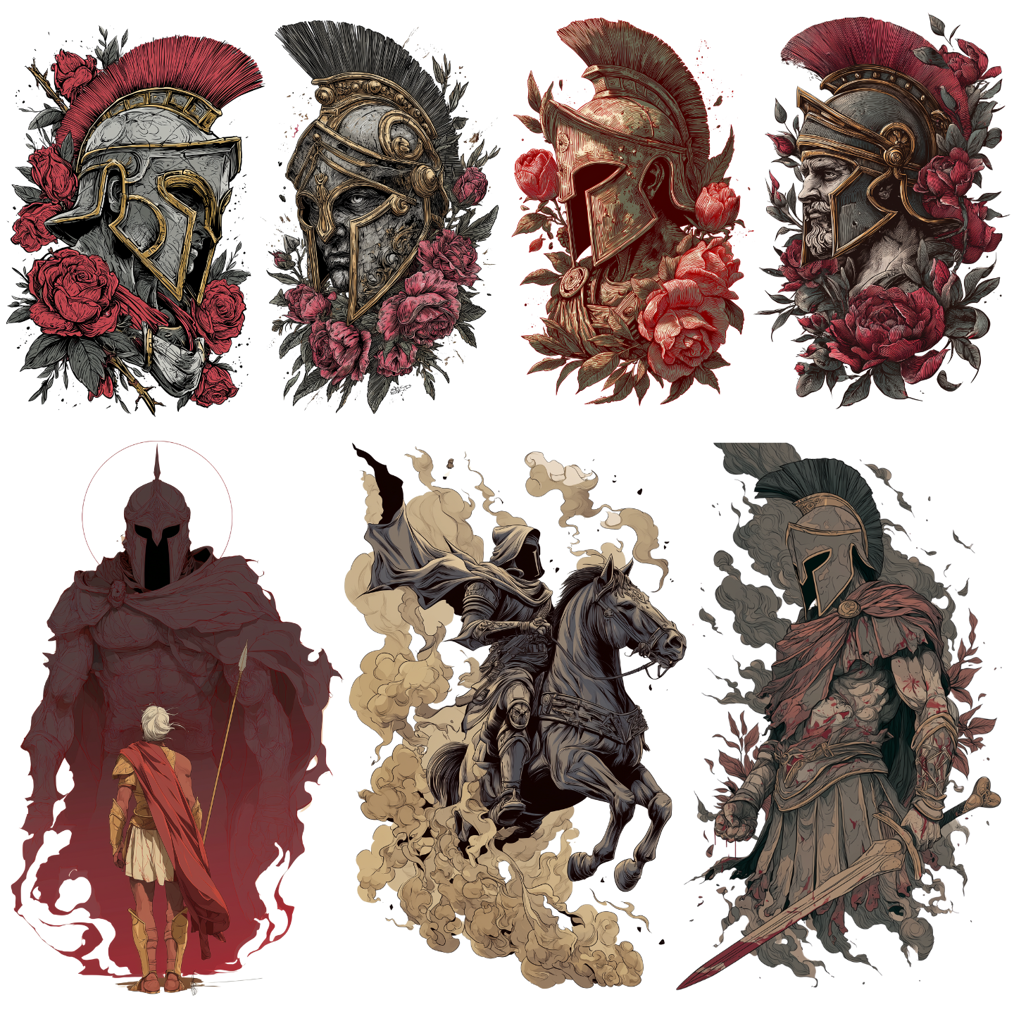 Spartan Tattoo Design Bundle — 150 Files | 4K PNG Warrior Art Collection