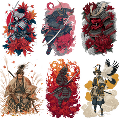 Samurai Tattoo Design Bundle — 88 Files | 4K PNG Art Collection