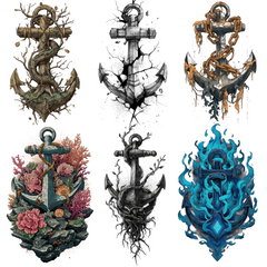 65 Anchor Tattoo Designs Bundle | 4K PNG
