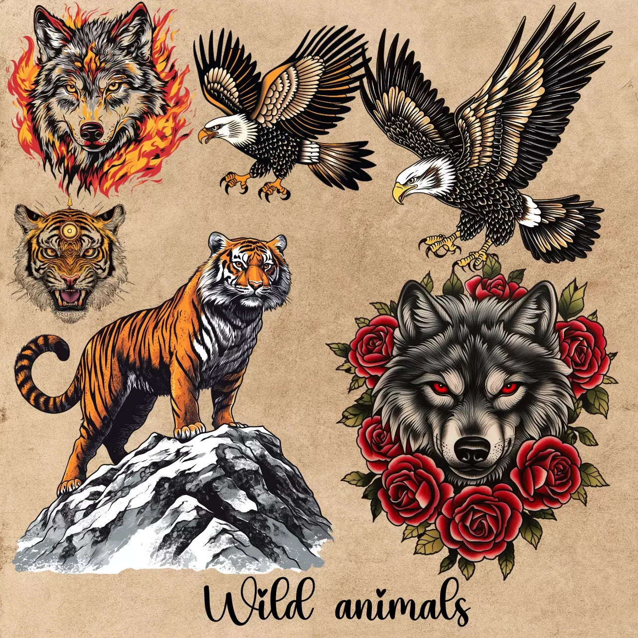 270 Traditional (Old School) Tattoo Designs – PNG Format