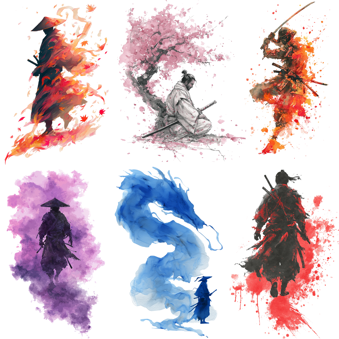 Samurai Tattoo Design Bundle — 88 Files | 4K PNG Art Collection