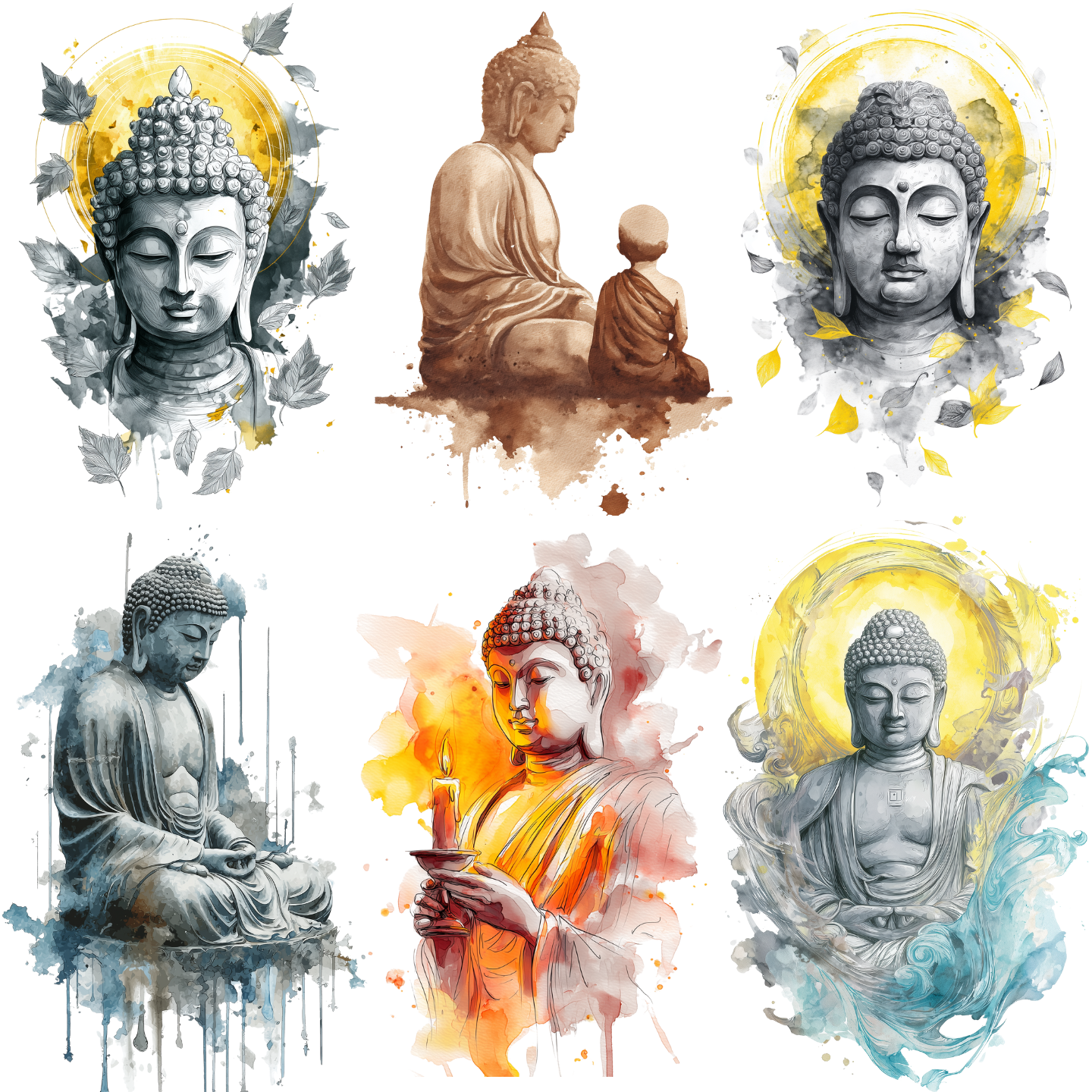 75 Buddha Tattoo Designs Bundle | 4K PNG