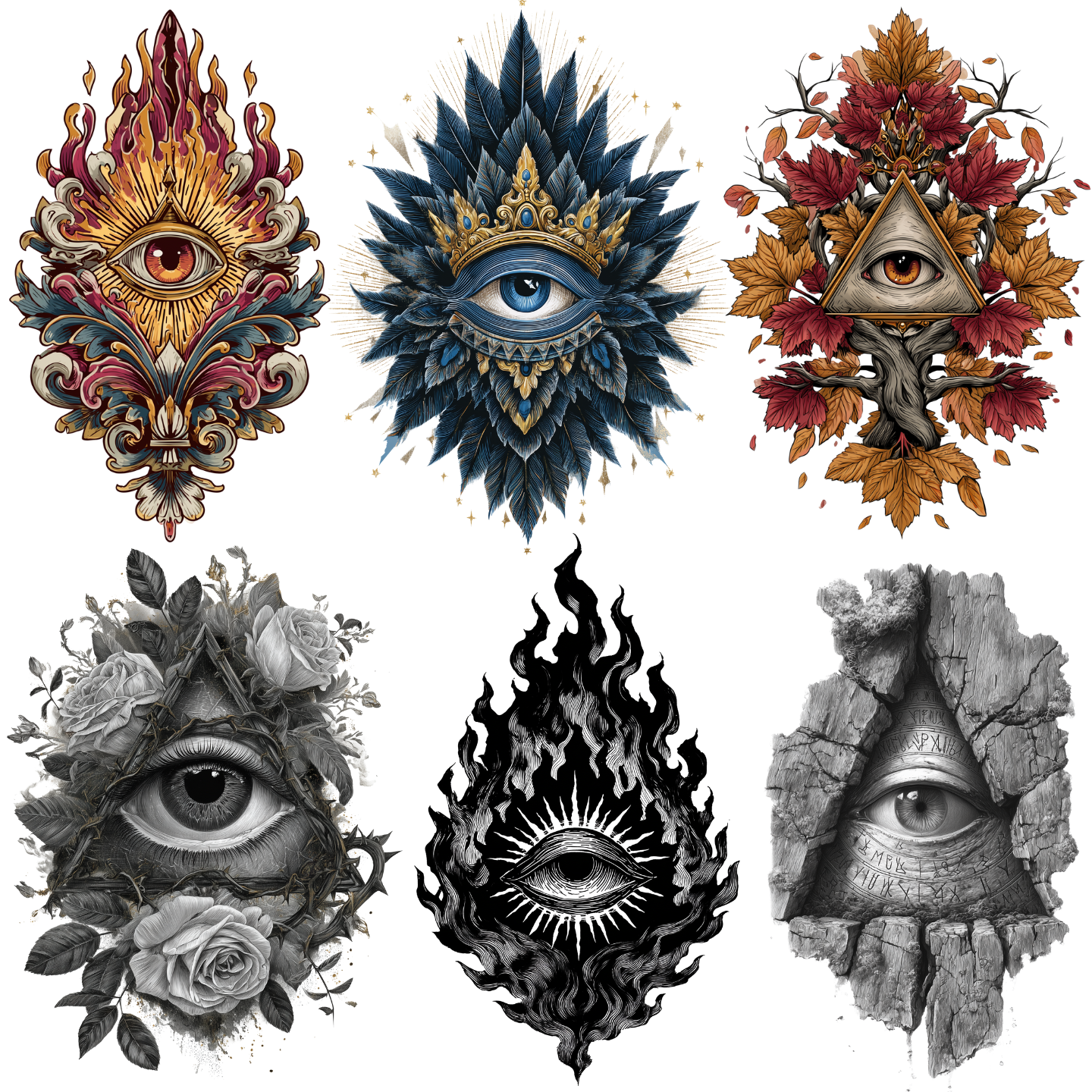 Eye of Providence Tattoo Design Bundle — 110 Files | 4K PNG