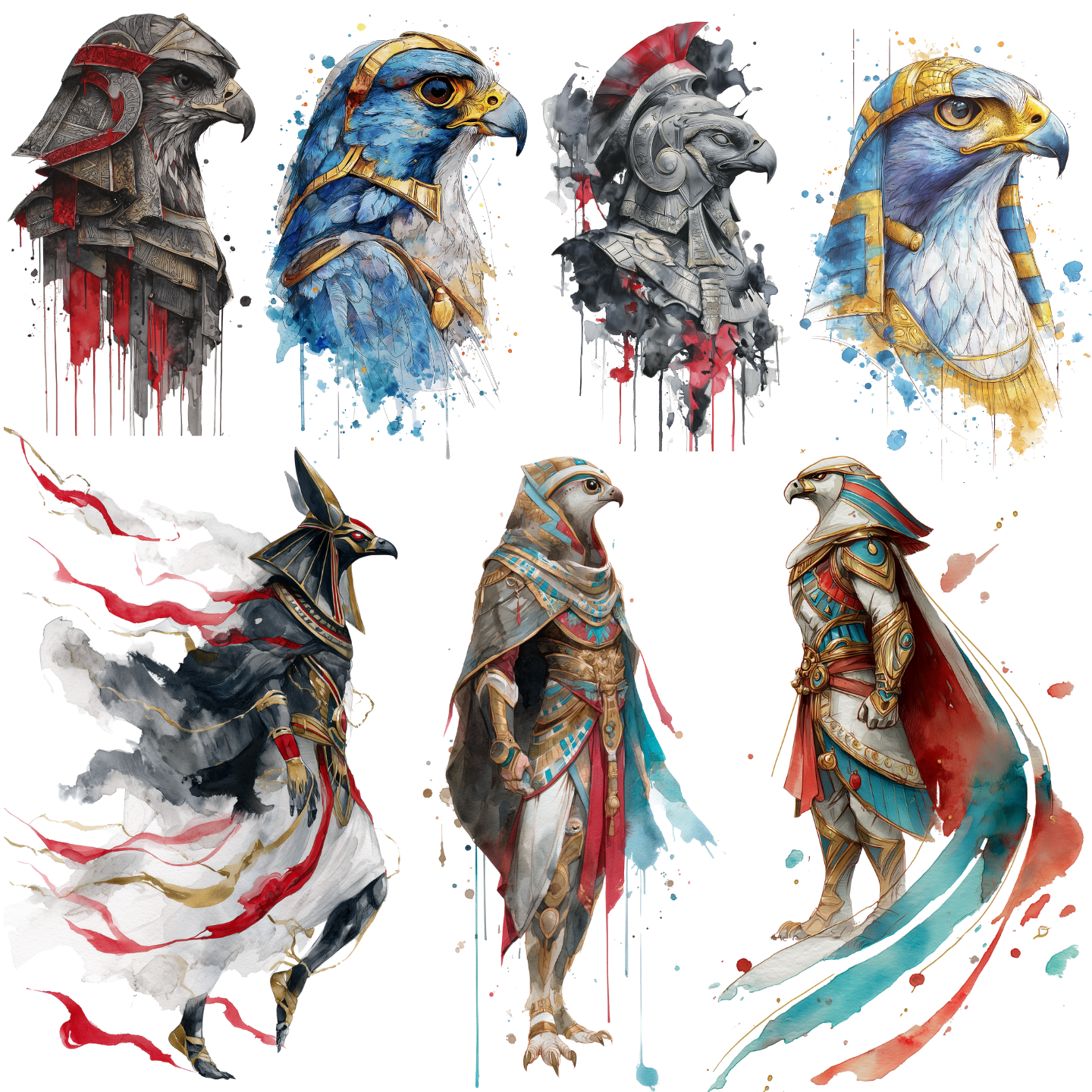 Horus Tattoo Design Bundle — 95 Files | Ancient Egyptian 4K PNG Art