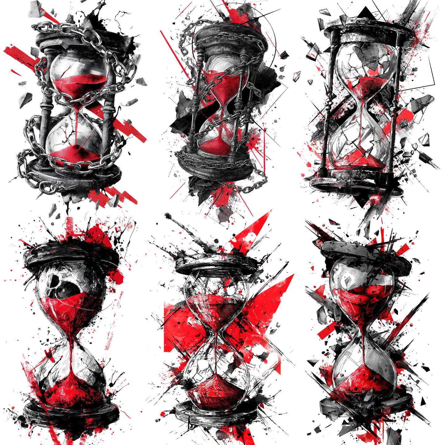 Hourglass Tattoo Design Bundle — 116 Files | 4K PNG Collection