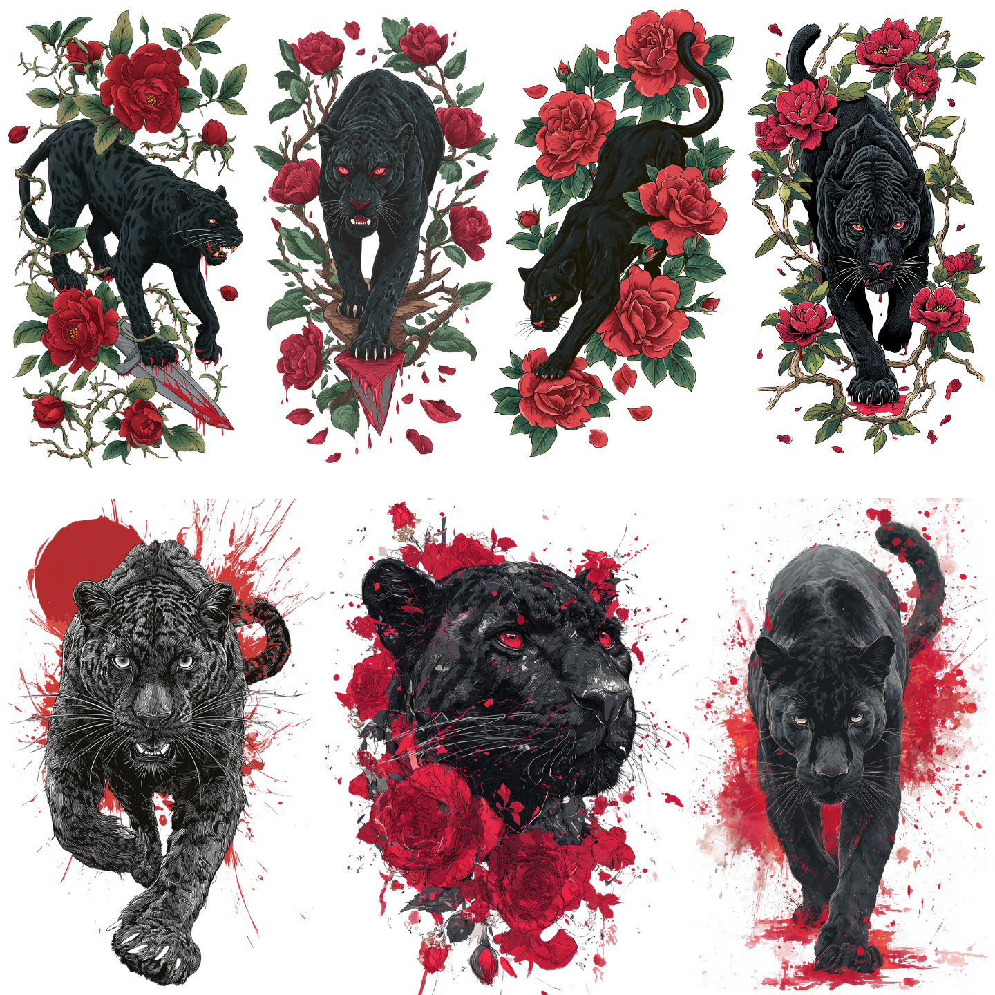 95 Panther Tattoo Designs Bundle | 4K PNG Art Collection
