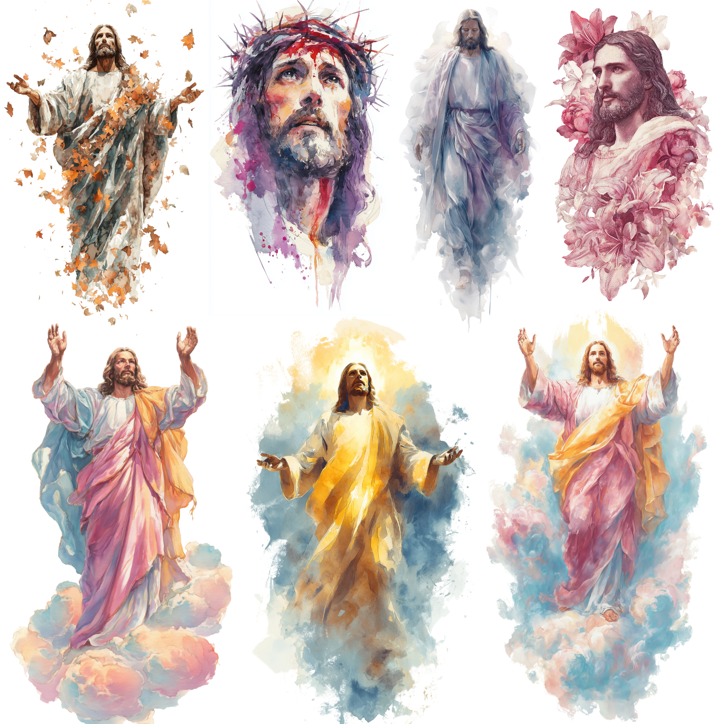 Jesus Christ Tattoo Design Bundle — 125 Files | 4K PNG Collection